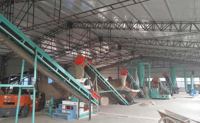 蒜皮蒜桿秸稈顆粒機(jī)生產(chǎn)線